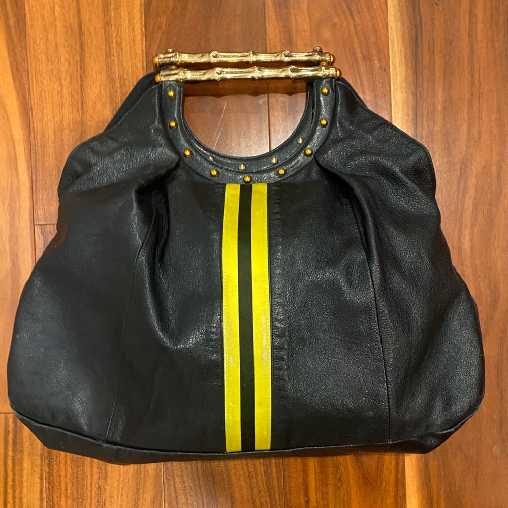 GUCCI Racing Stripe Leather Hobo